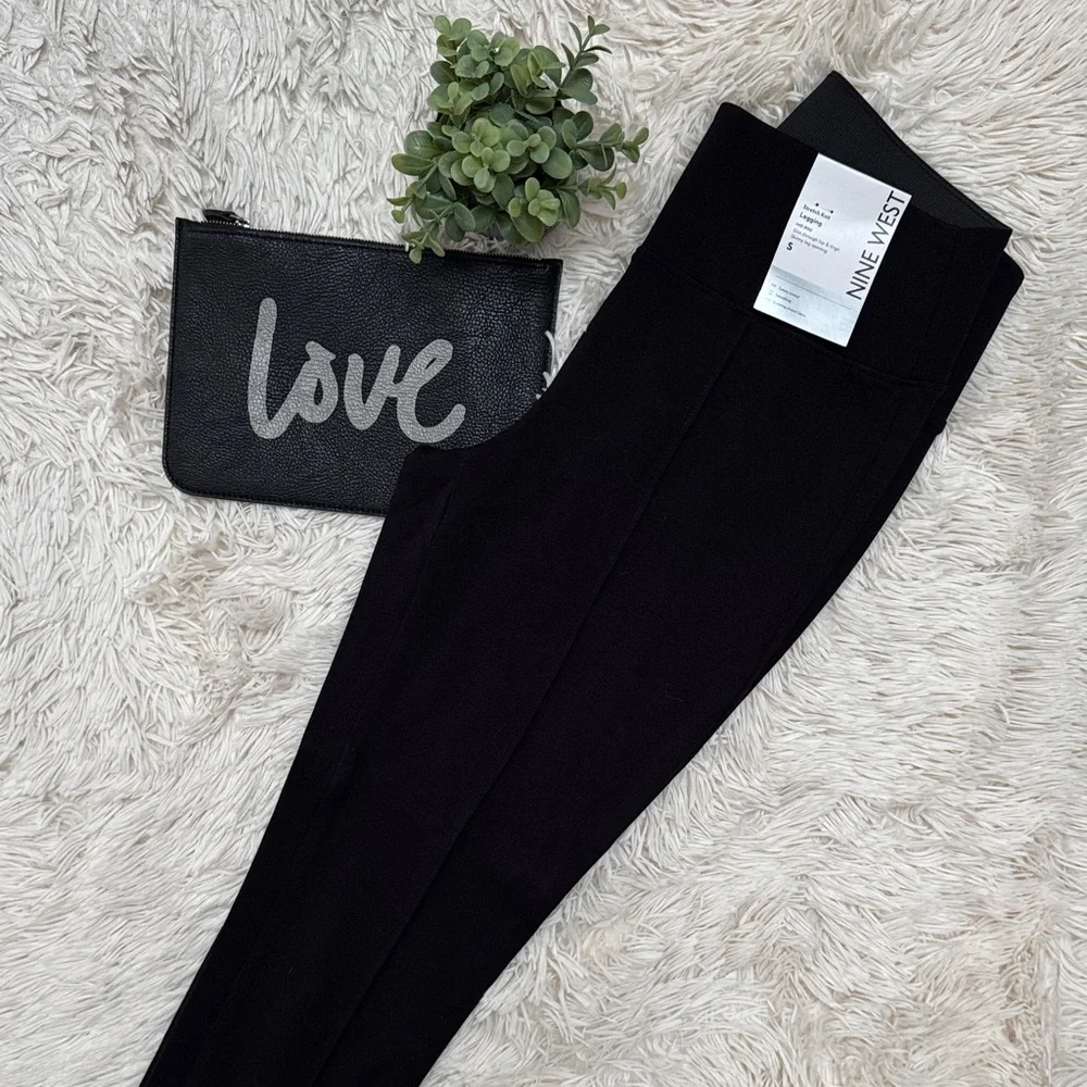 Nine West Stretch Knit Smoothing Leggings 💗 Black - Picture 2 of 12